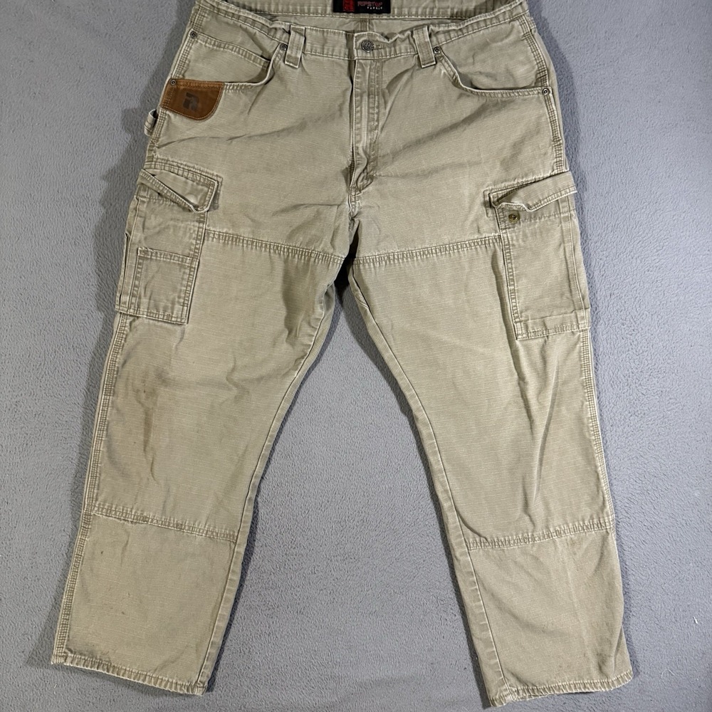 Wrangler Riggs Pants Men's 38x32 Ranger Cargo Double Knee Ripstop Distressed
